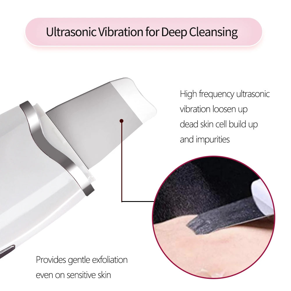 3-in-1 Ultrasonic Facial Spatula For Deep Cleansing, Electric Ultrasonic Skin Scrubber