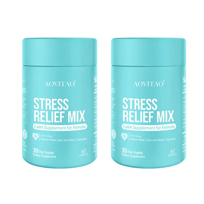 STRESS RELIEF MIX For Women Supplement With L-Theanine Magnesium, Stress Relief, Focus And Relaxation Support Anxiery Pill